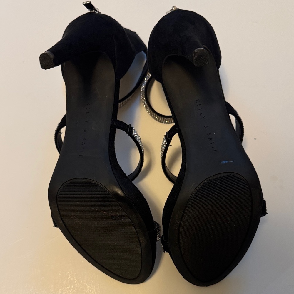 Kelly & Katie Black and Silver Strappy Heels - Picture 3 of 6